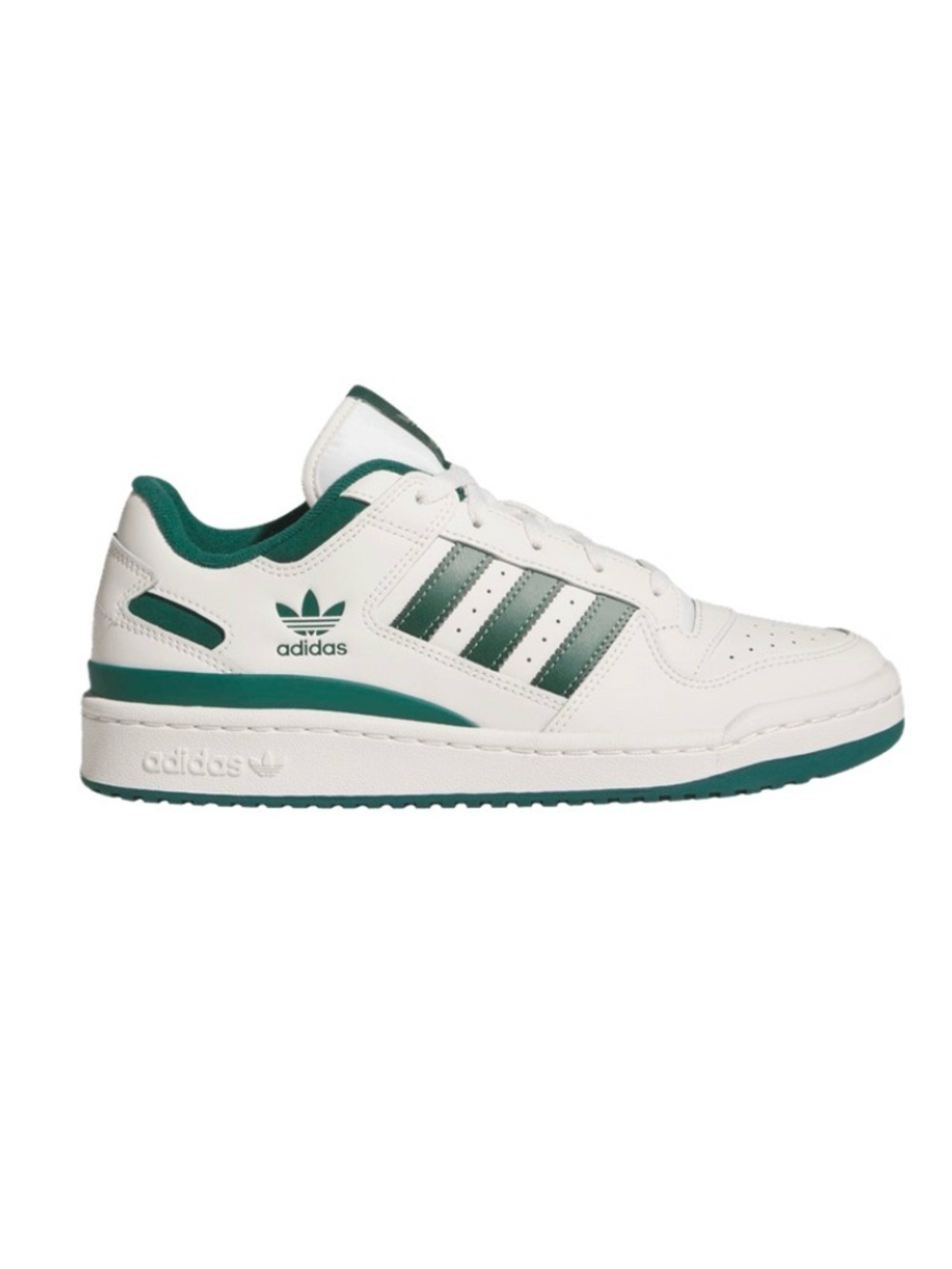 adidas White and Green Classic Low-Top Sneakers